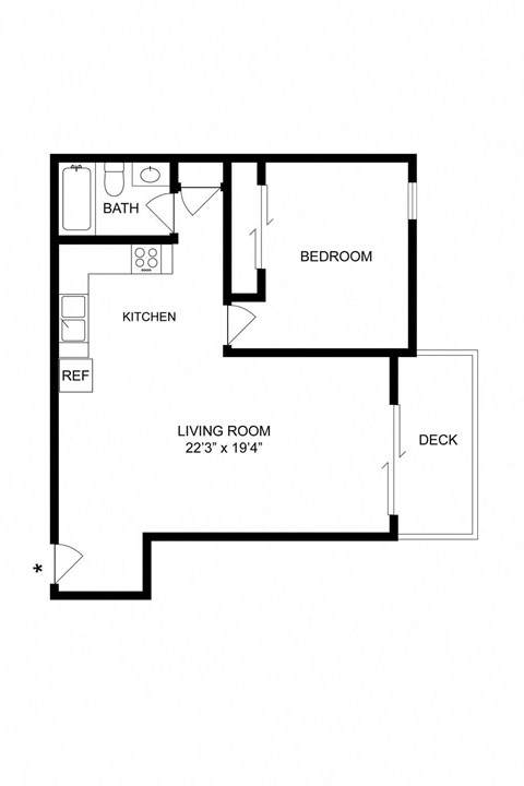 1x1 Floor Plan